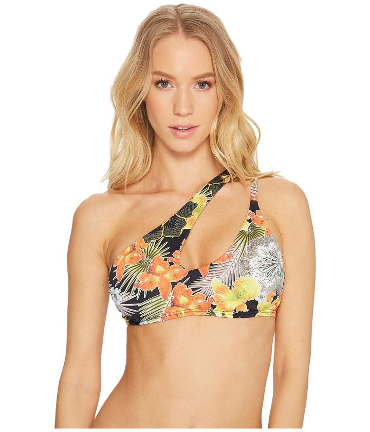 The Bikini Lab Tropic Like It's Hot Cut Out One Shoulder Midkini Top (multi) Women's Swimwear