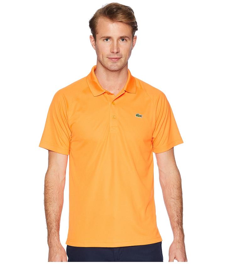 Lacoste Short Sleeve Ultra Dry Raglan Sleeve Polo (apricot) Men's Short Sleeve Pullover