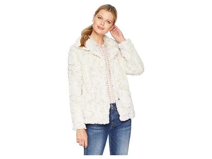 Dylan By True Grit Antique White Faux Fur Plush Jacket (antique White) Women's Coat