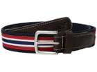 Vineyard Vines Prep Stripe Canvas Club Belt (nautical Red) Men's Belts