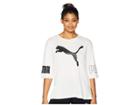 Puma Modern Sport Logo Tee (white/black) Women's T Shirt