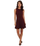 Nicole Miller Ponte A-line Dress (burgundy) Women's Dress