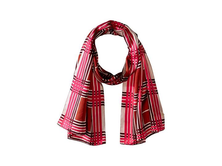 Echo Design Holiday Plaid Silk Scarf (smoked Lilac) Scarves