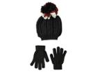 Steve Madden Chunky Pom Pom Hat With Etouch Glove Set (grey) Knit Hats