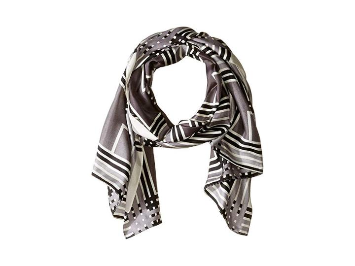 Echo Design Holiday Plaid Silk Scarf (white) Scarves