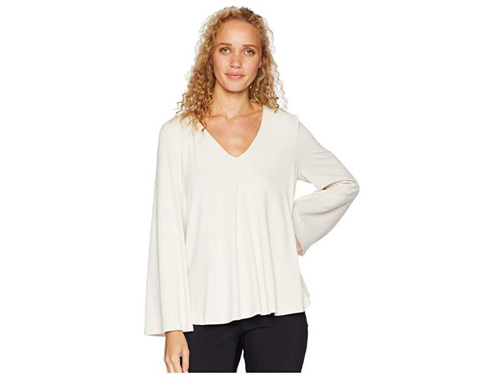Susana Monaco V-neck Flared Sleeve Top (creme) Women's Clothing