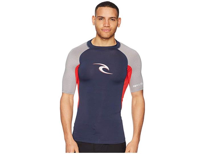 Rip Curl Wave Uv Tee Short Sleeve (red) Men's Swimwear
