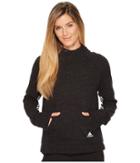 Adidas Sport2street Pullover Hoodie (black Melange/white) Women's Sweatshirt