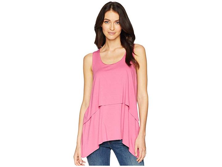 Karen Kane Raw Hem Layered Tank Top (peony) Women's Sleeveless