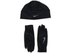Nike Run Dry Hat And Gloves Set (black/black/silver) Athletic Sports Equipment