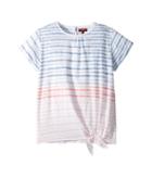 7 For All Mankind Kids Tie Front Top (big Kids) (stripe) Girl's T Shirt