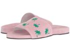 Del Toro Suede Pool Slide (pink Palm) Men's Sandals
