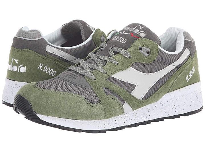 Diadora N9000 Speckled (gargoyle/loden Green) Athletic Shoes