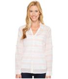 Columbia Early Tidetm Long Sleeve Shirt (lychee Stripe) Women's Long Sleeve Pullover