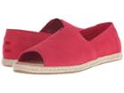 Toms Alpargata Open Toe (raspberry Suede) Women's Flat Shoes