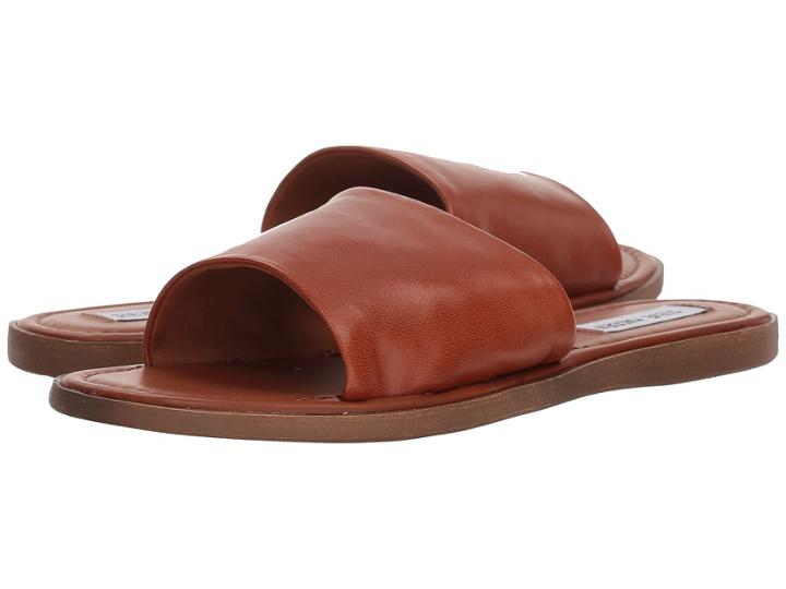 Steve Madden Camilla Flat Sandal (cognac Leather) Women's Sandals