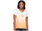 Life Is Good Compass Star Crusher Vee Tee (fresh Coral Dip Dye) Women's T Shirt
