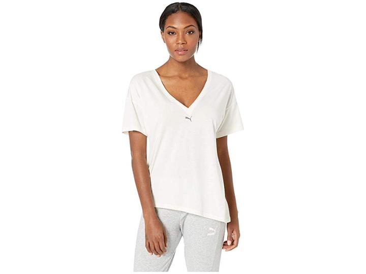 Puma Holiday Drapey Tee (whisper White) Women's T Shirt