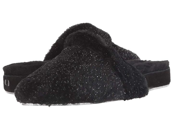 Ross & Snow Julia Exposed Shearling Slide (black/silver) Women's Shoes