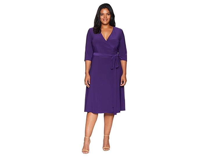 Kiyonna Essential Wrap Dress (amethyst) Women's Dress
