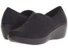 Crocs Busy Day Stretch Asymmetrical Wedge (black/black) Women's Wedge Shoes