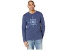 Life Is Good Lig Compass Crusher Long Sleeve T-shirt (darkest Blue) Men's T Shirt