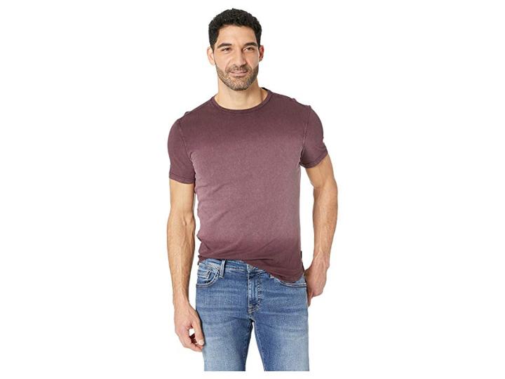 John Varvatos Star U.s.a. Short Sleeve Ombre Crew (oxblood) Men's Clothing