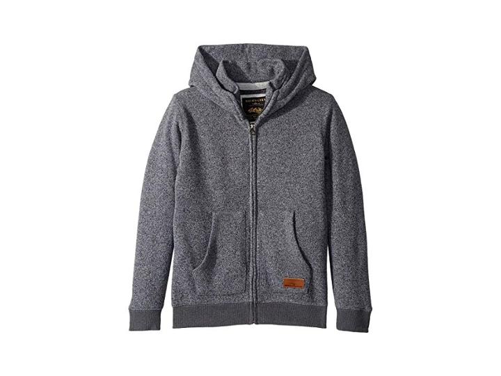 Quiksilver Kids Keller Zip Fleece Hoodie (big Kids) (dark Grey Heather) Boy's Fleece