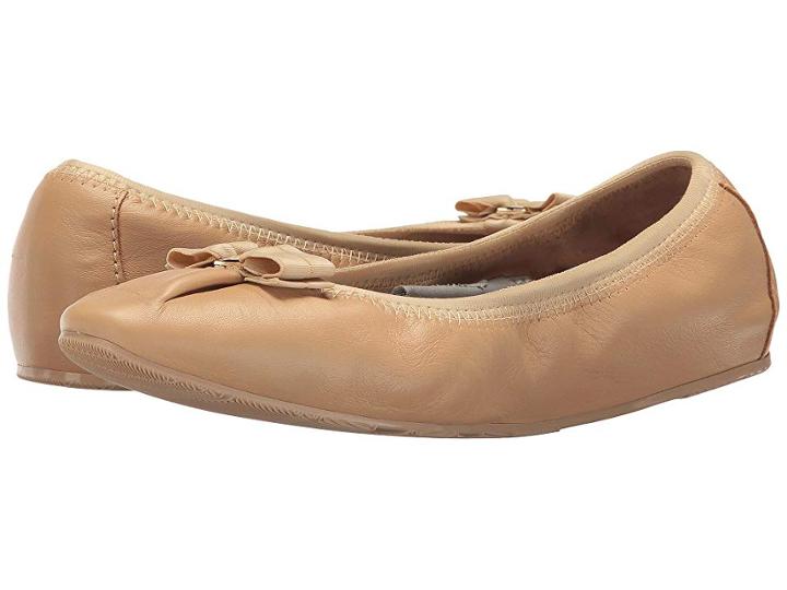 Salvatore Ferragamo Nappa Flex Ballerina Flat (alpaca Nappa Leather) Women's Slip On  Shoes