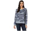 Lucky Brand Camo Sweatshirt (blue Multi) Women's Sweatshirt