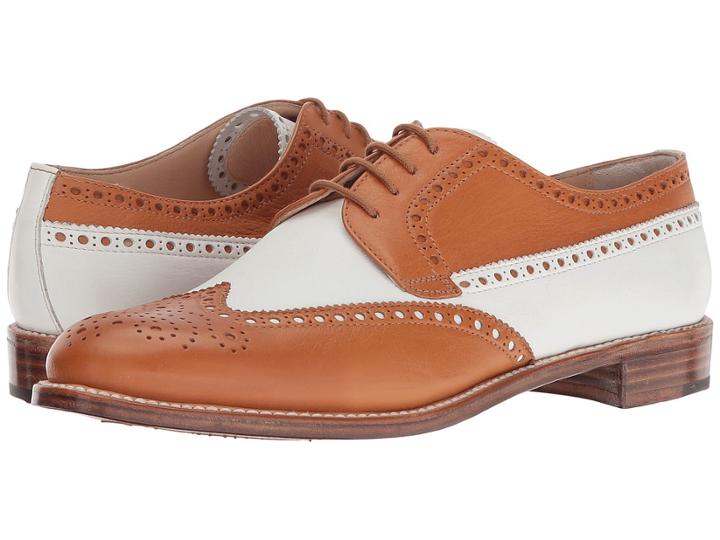 Gravati Calf Leather Wing Tip (natural/white) Women's Lace Up Wing Tip Shoes