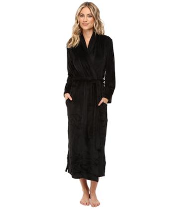 N By Natori Velour Robe W/ Headband (black) Women's Robe