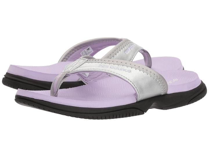 New Balance Kids Jojo Thong (little Kid/big Kid) (silver/violet) Girls Shoes
