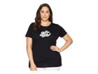 Lauren Ralph Lauren Plus Size Monogram Striped T-shirt (polo Black) Women's Clothing
