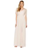 Adrianna Papell Stretch Sequin And Tulle Gown (blush) Women's Dress