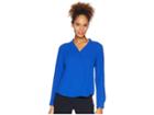 Nine West Long Sleeve Lightweight Crepe Two-pocket Blouse (royal) Women's Blouse