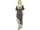Green Dragon Henna Her Sisters Whitehaven High-low Maxi Dress Cover-up (black) Women's Swimwear