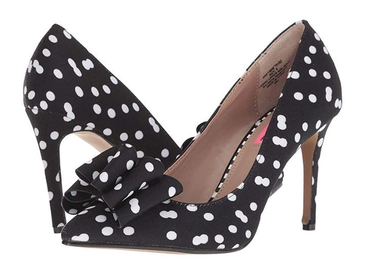 Betsey Johnson Bret (black/white Polka Dot) Women's 1-2 Inch Heel Shoes