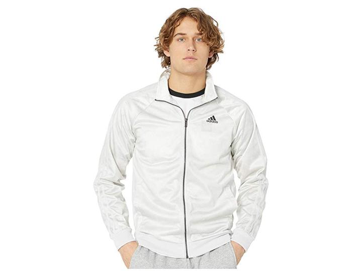 Adidas Essentials 3 Stripe Tricot Top (grey One F17) Men's Clothing