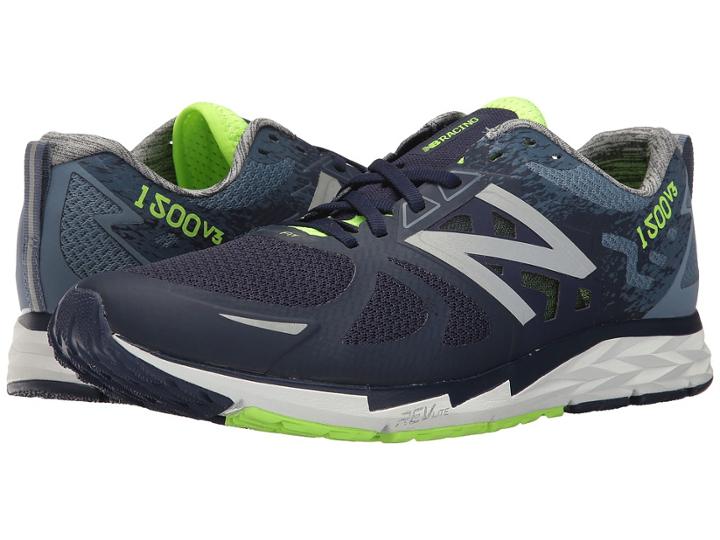 New Balance 1500v3 (dark Denim/dark Porcelain Blue/lime Glo/metallic Silver) Men's Running Shoes