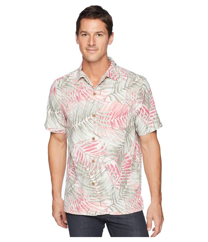 Tommy Bahama San Juan Fronds Islandzone Camp Shirt (shellrossa) Men's Clothing