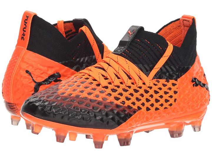 Puma Kids Future 2.1 Netfit Fg/ag (little Kid/big Kid) (puma Black/shocking Orange) Kid's Shoes
