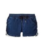 Ag Adriano Goldschmied Kids The Lily Ruffle Pull-on Shorts (big Kids) (navy/hickory) Girl's Shorts