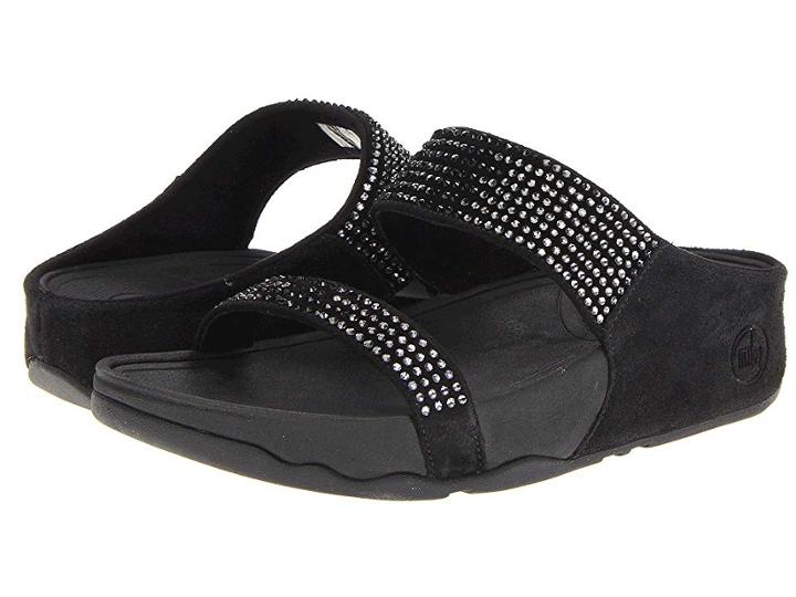 Fitflop Flaretm Slide Leather (black Leather) Women's Sandals
