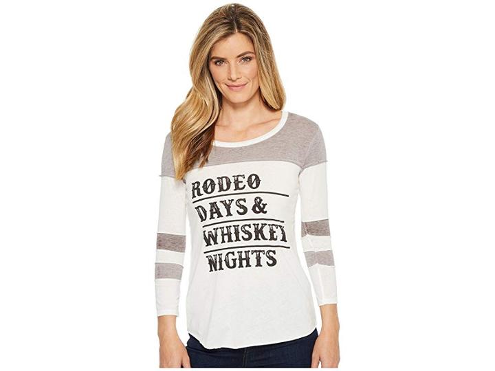 Rock And Roll Cowgirl 3/4 Sleeve Tee 48t5552 (white) Women's T Shirt