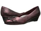 Trotters Laurel (dark Red Distressed Metallic Leather) Women's 1-2 Inch Heel Shoes