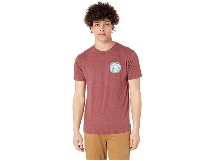 Rip Curl Launchpad Heather Tee (burgundy) Men's Clothing