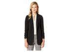 Tahari By Asl Bi-stretch Open Jacket With Ruched Sleeve (black) Women's Coat