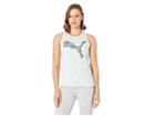 Puma Twist It Logo Tank Top (fair Aqua Heather) Women's Sleeveless