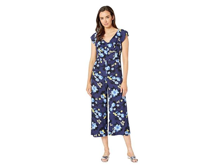 Nine West Ruffle Bodice Jumpsuit (admiral Multi) Women's Jumpsuit & Rompers One Piece
